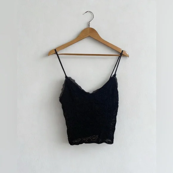 Free People Follow Me Black Lace Cami Top - Picture 6 of 10